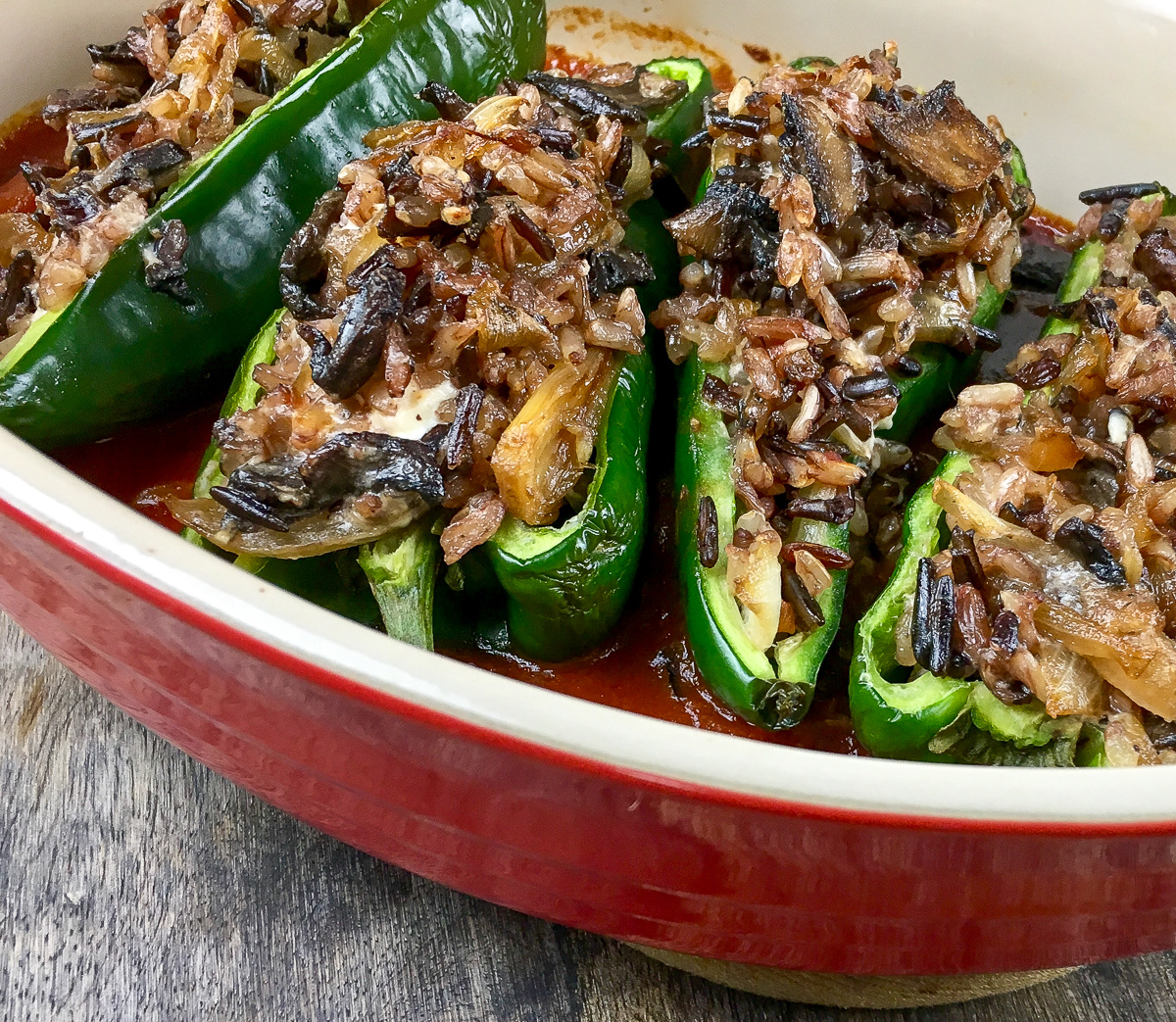 Gluten Free Wild Rice & Mushroom Stuffed Poblano Peppers — Your Gluten ...